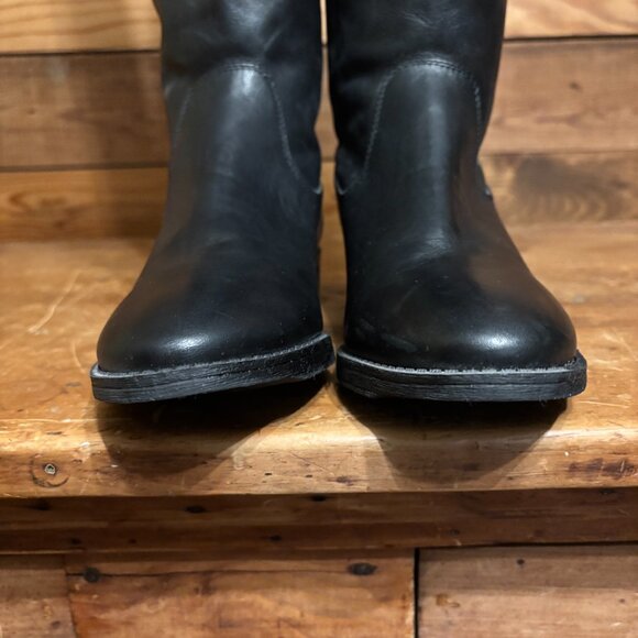 Arturo Chiang Black Leather Over The Knee Boots - Picture 4 of 7